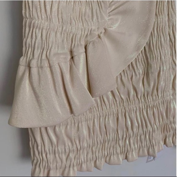 AREA**Ivory Ruched Lame Cocktail Dress*Large $980 - Picture 7 of 12